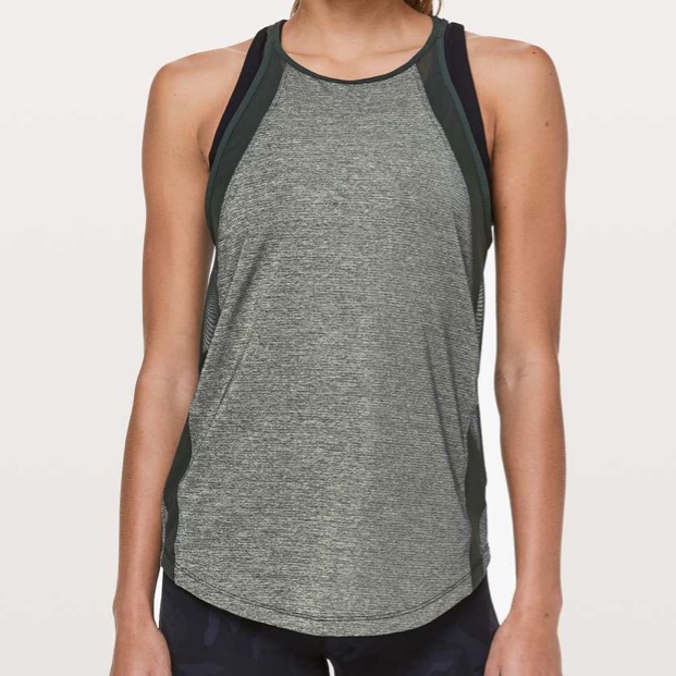 Lululemon Run OffRoute Tank Heathered Camo Green  Camo Green